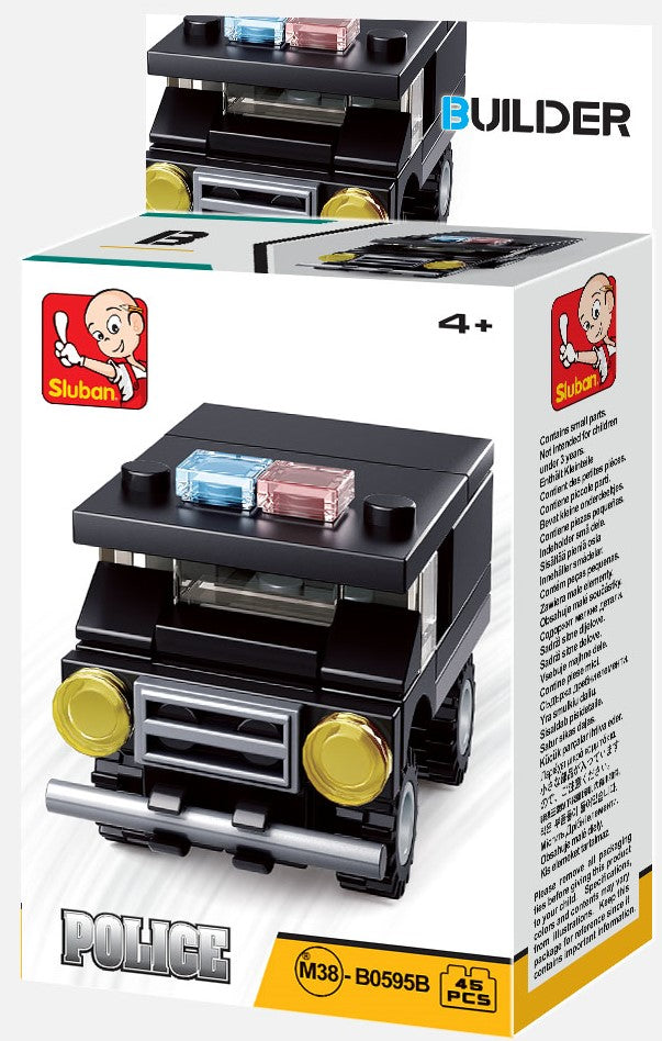Builder Police Building Brick Display Set, x2 each kit A-D
