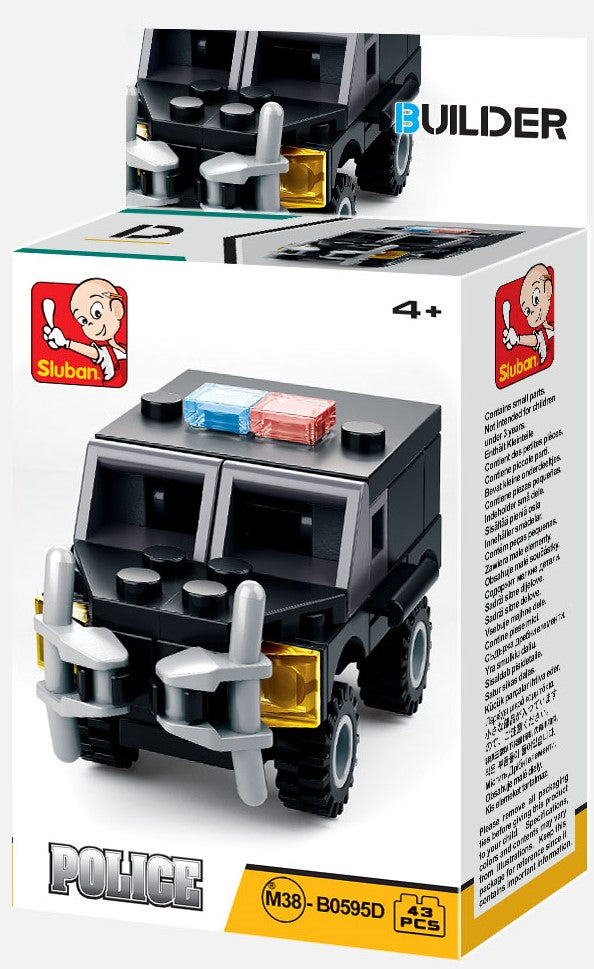 Builder Police Building Brick Display Set, x2 each kit A-D