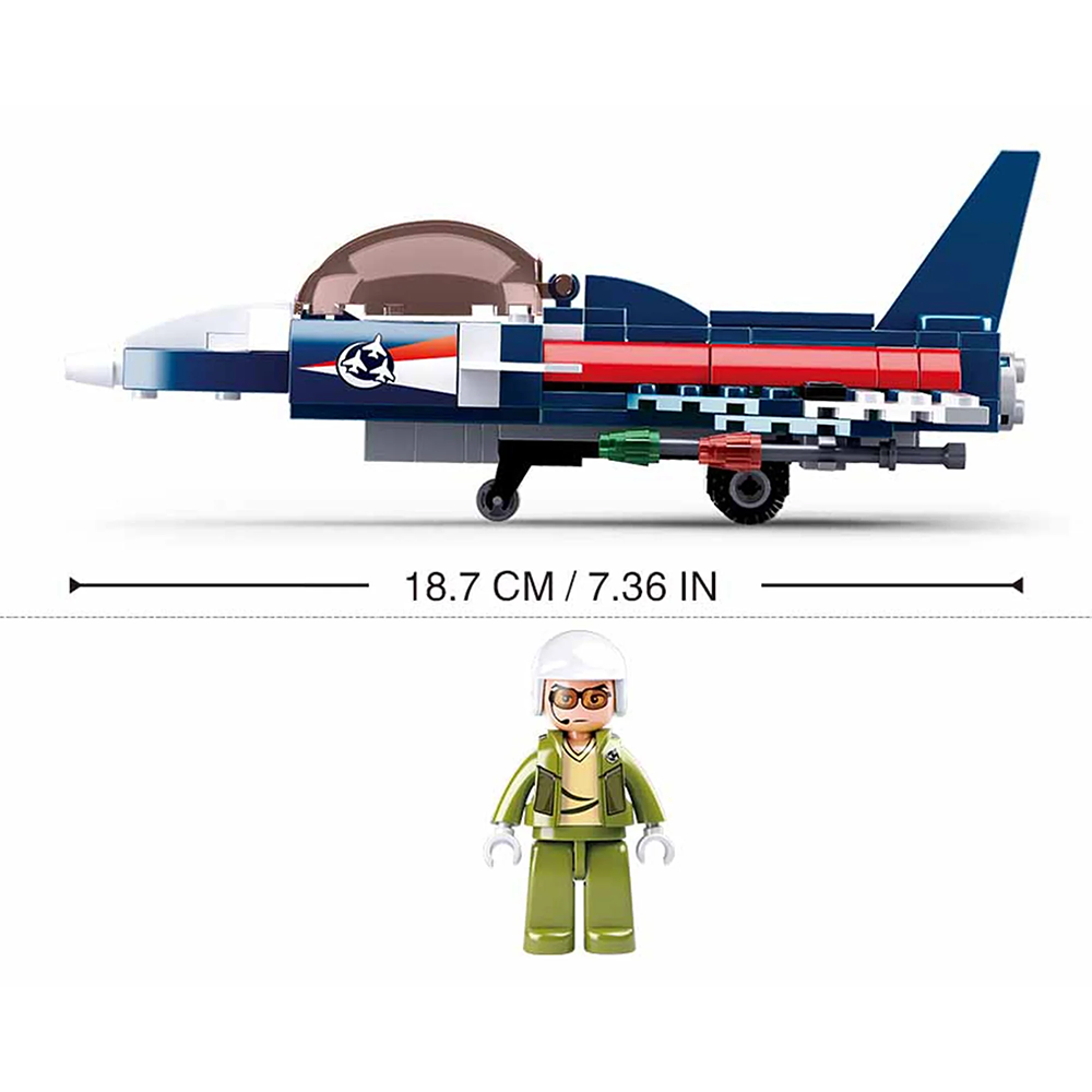 Aviaton Fighter Jet Building Brick Kit (134 pcs)
