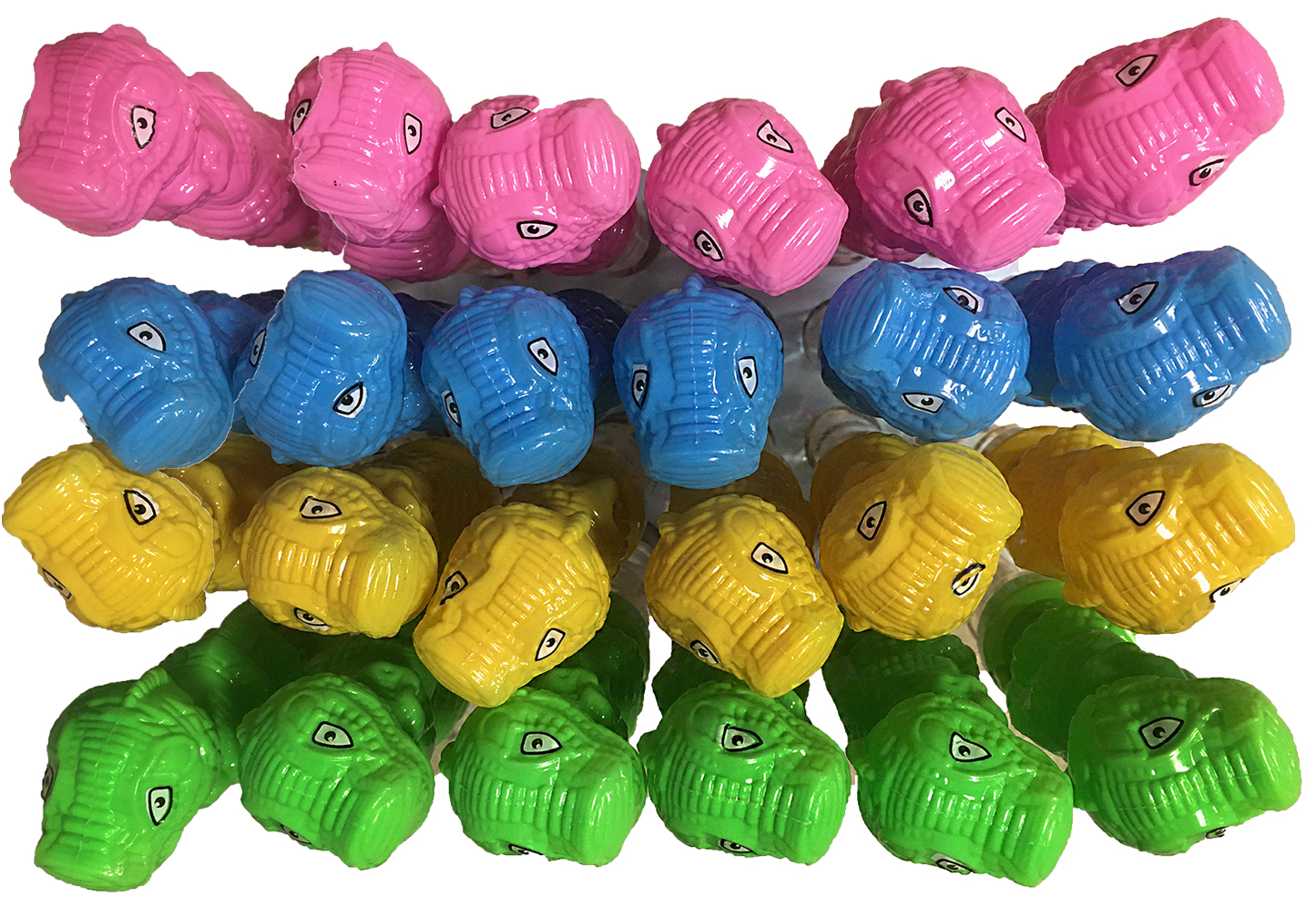Dinosaur Bubble Wand Display, x24 wands in 4 colors