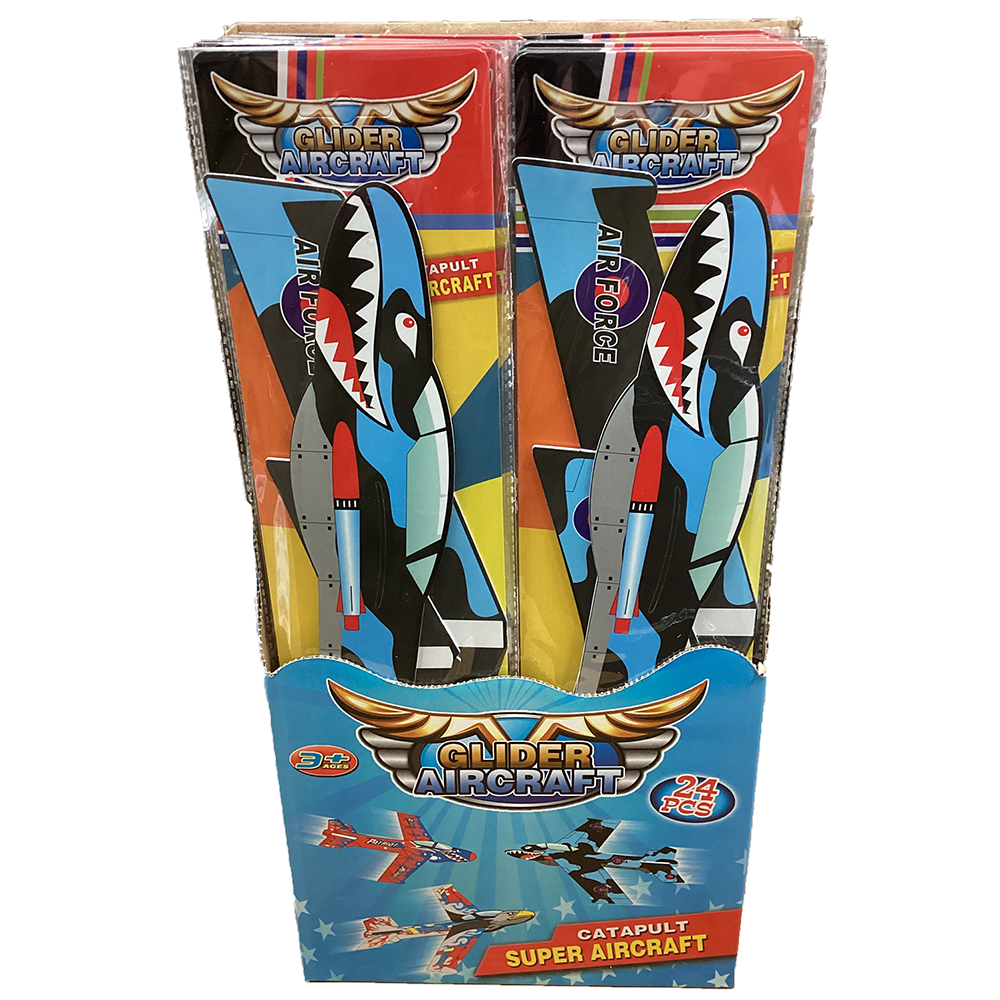 Glider Aircraft Display of 24 Plane Kits, 3 Styles