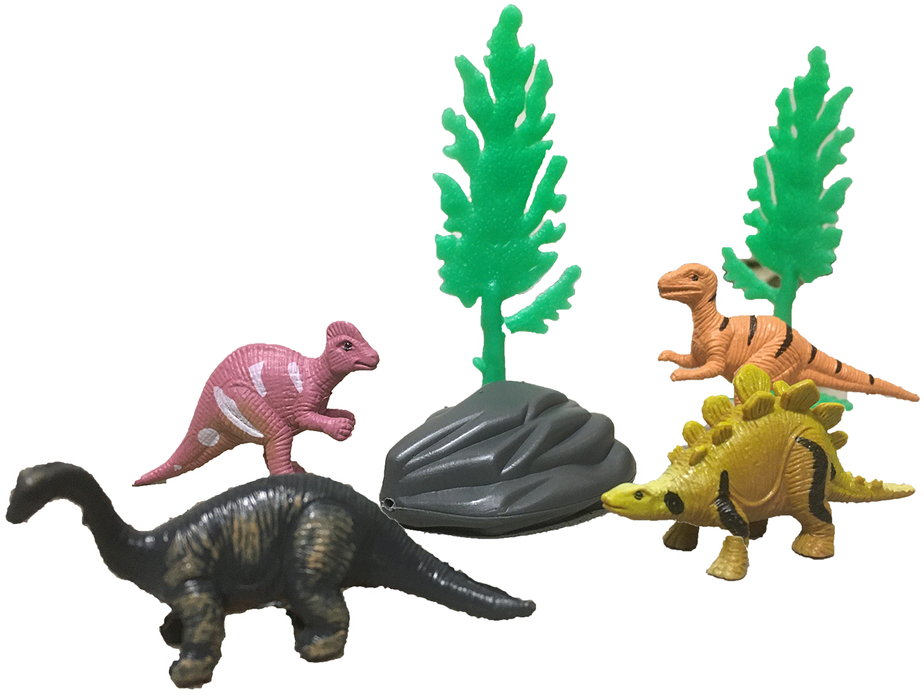 Dinosaur Figurines in Clear Tube with T-Rex Head Topper