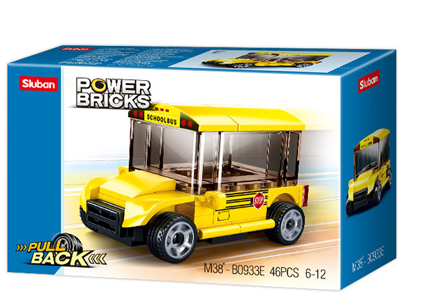 PowerBricks Pull-Back Building Brick Car Display Set