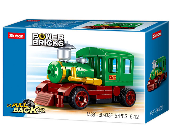 PowerBricks Pull-Back Building Brick Car Display Set