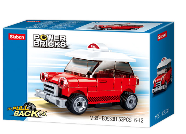 PowerBricks Pull-Back Building Brick Car Display Set
