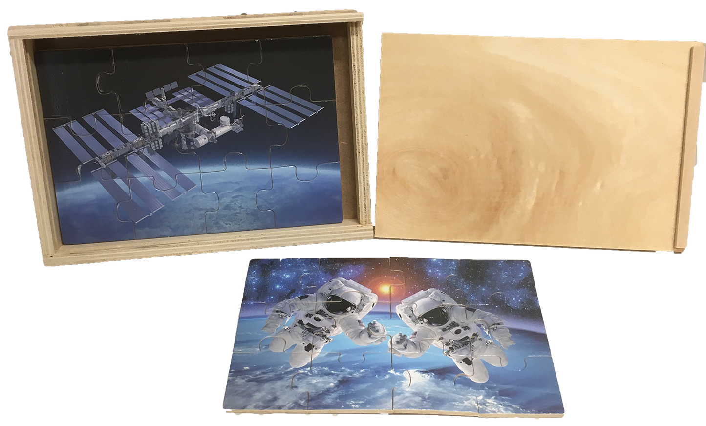 NASA 4-in-1 Wood Space 12pc Jigsaw Puzzle Set