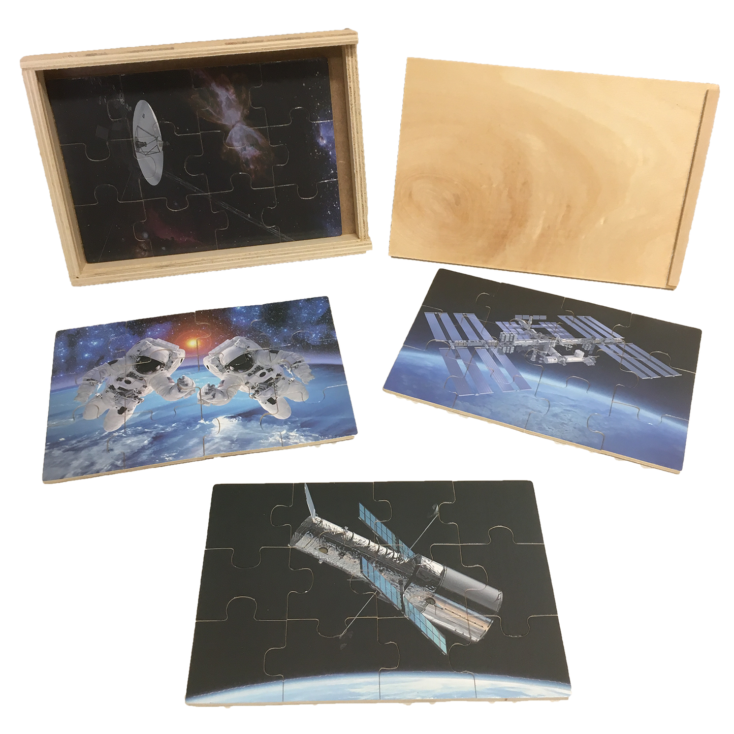 NASA 4-in-1 Wood Space 12pc Jigsaw Puzzle Set