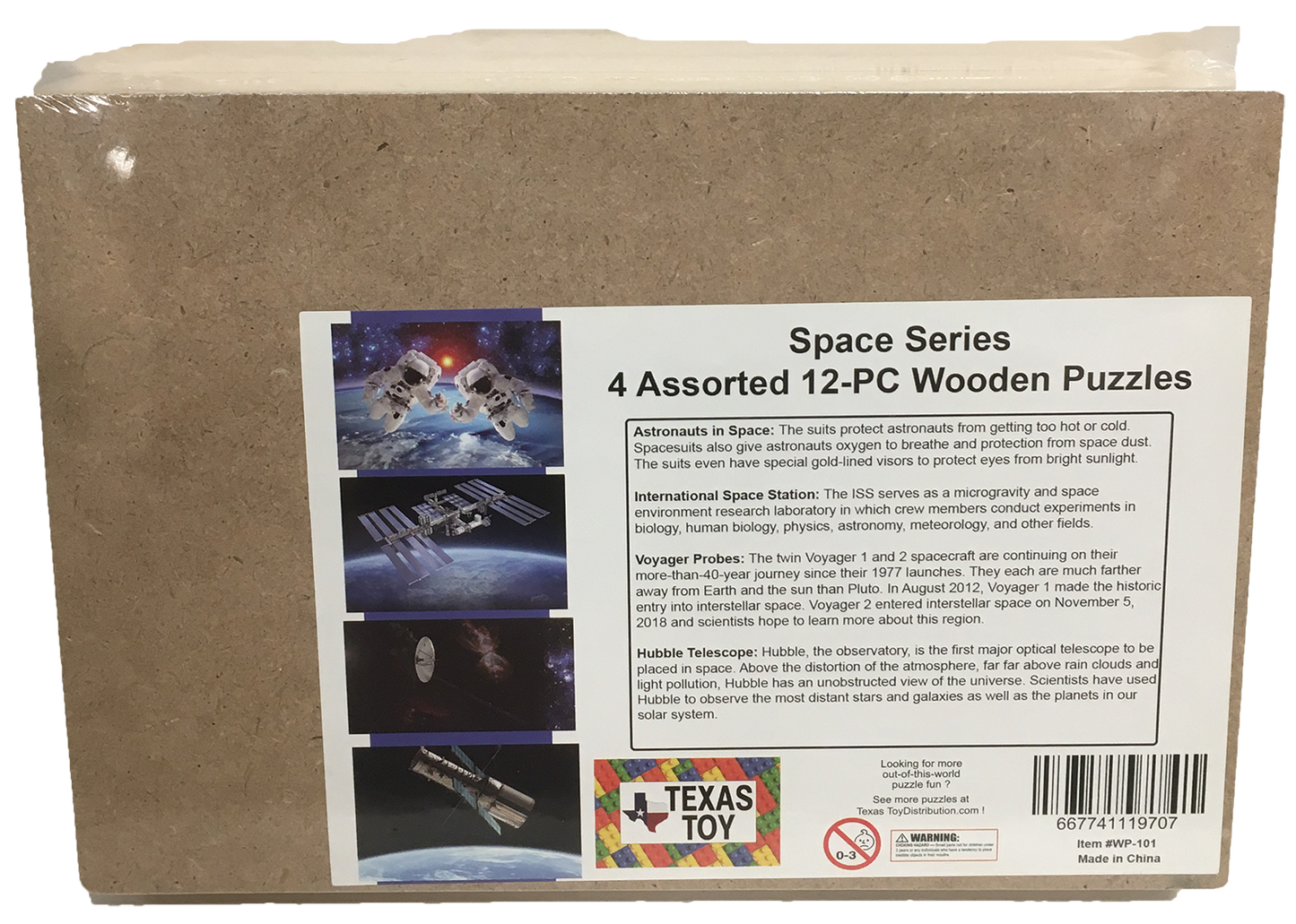 NASA 4-in-1 Wood Space 12pc Jigsaw Puzzle Set