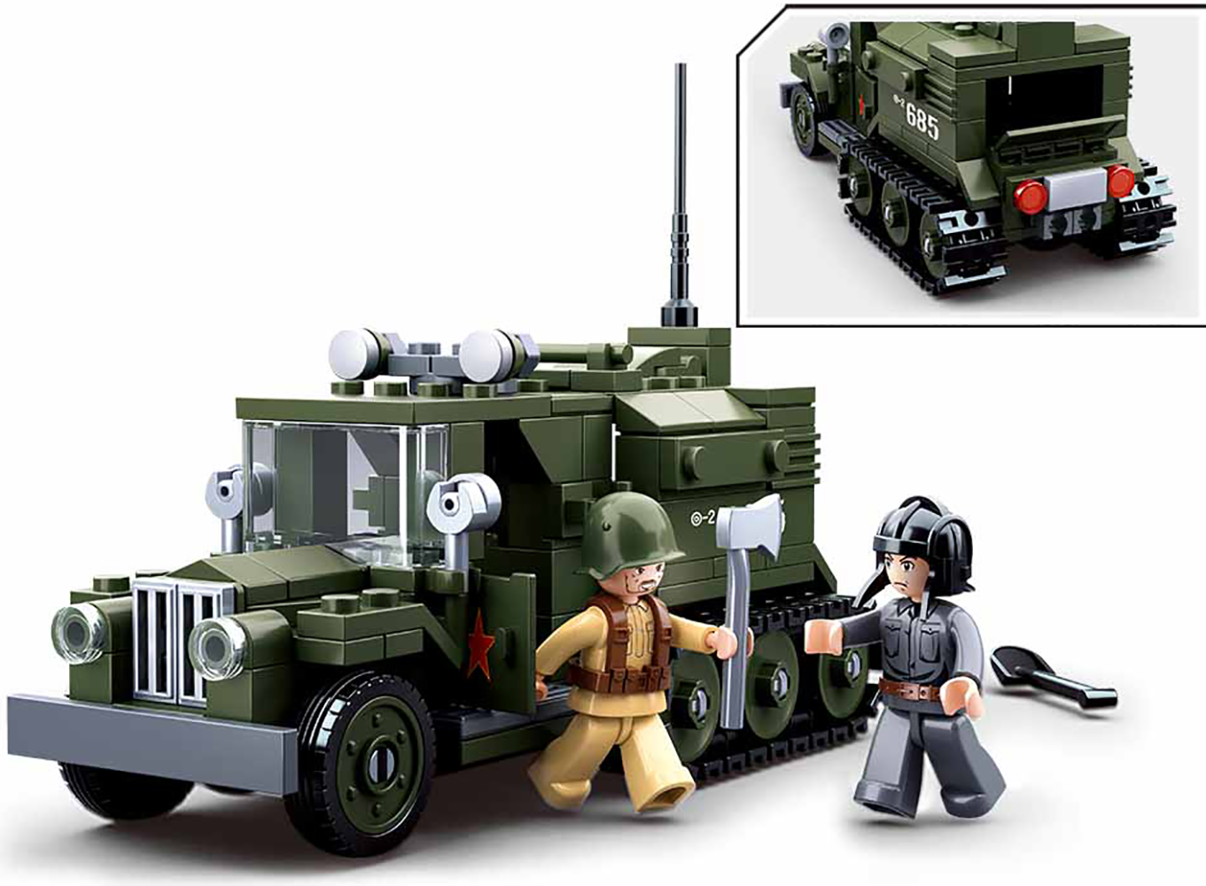 WWII Gaz Half-Track 2-in-1 Building Brick Kit (243PCS)