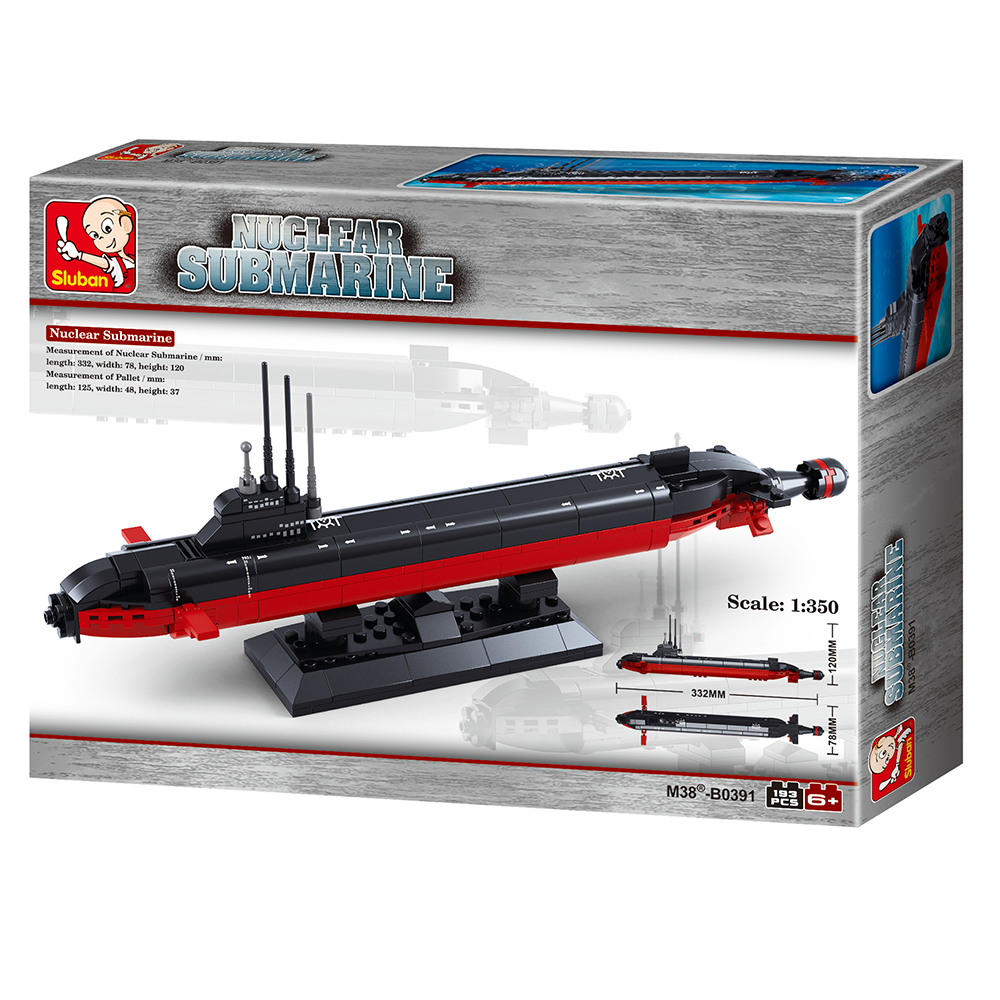 Navy Nuclear Submarine Building Brick Kit (193 Pcs)