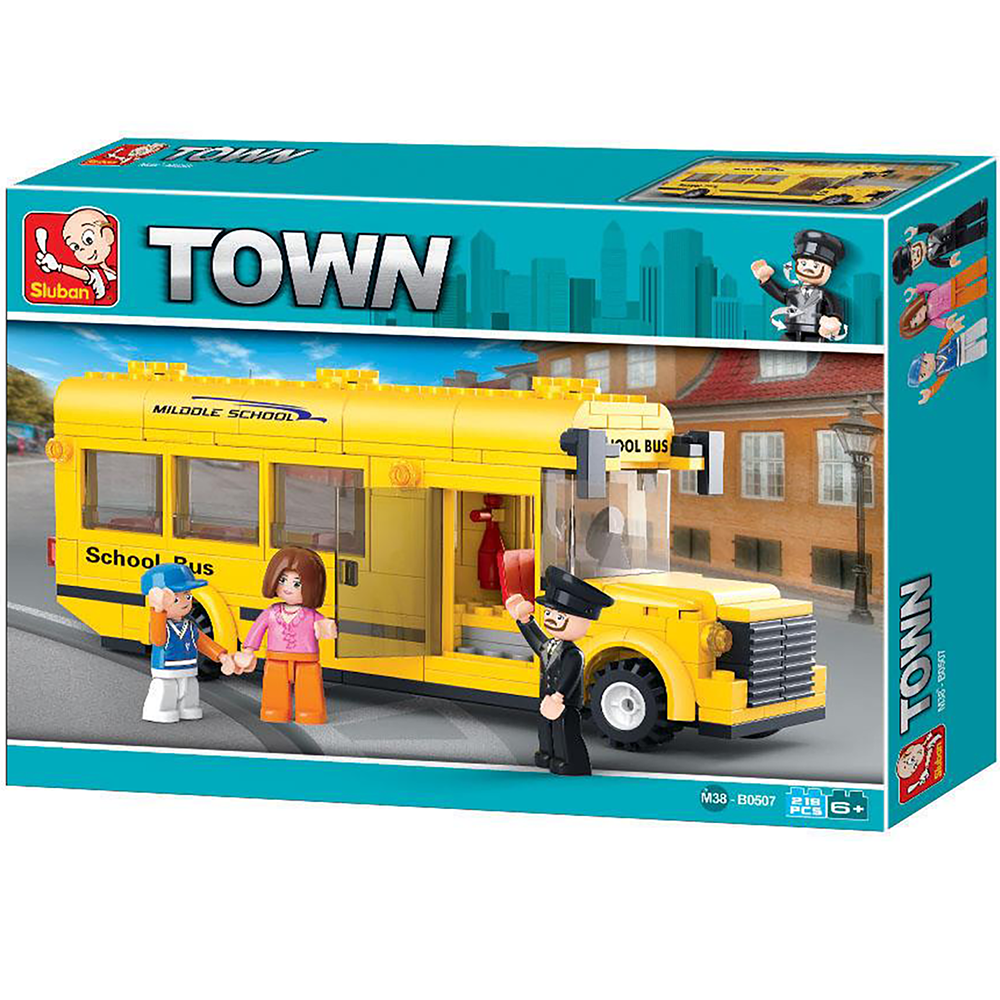 Small School Bus Building Brick Kit (219 pcs)