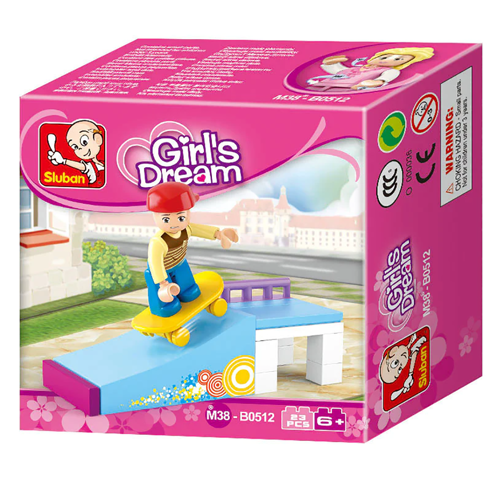 Girls Dream Skater Boy Building Brick Kit (23 Pcs)