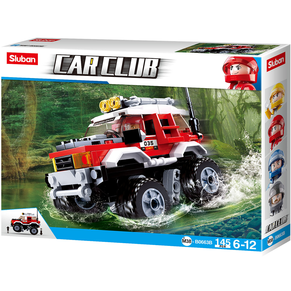 Car Club Offroad Building Brick Kit, Red (145 Pcs)