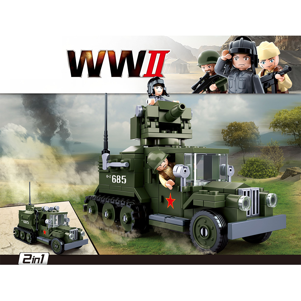 WWII Gaz Half-Track 2-in-1 Building Brick Kit (243PCS)