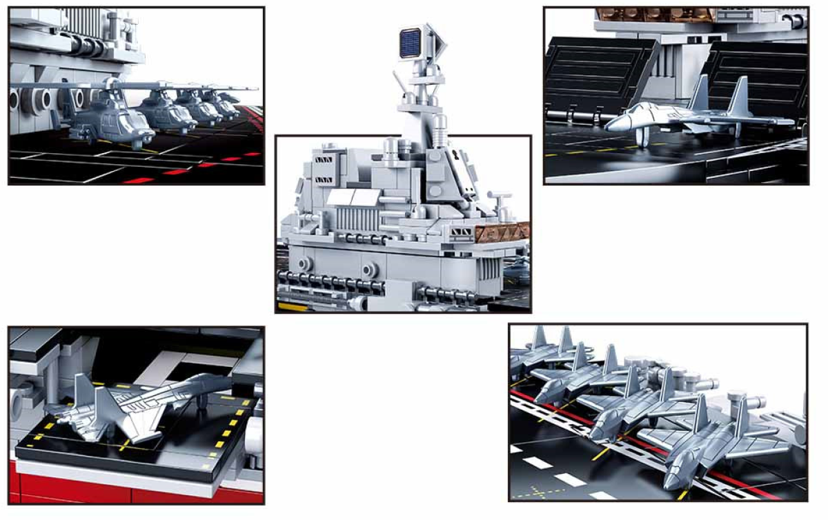 Model Bricks  Aircraft Carrier 1:450 Scale Building Brick Kit (1728 pcs)