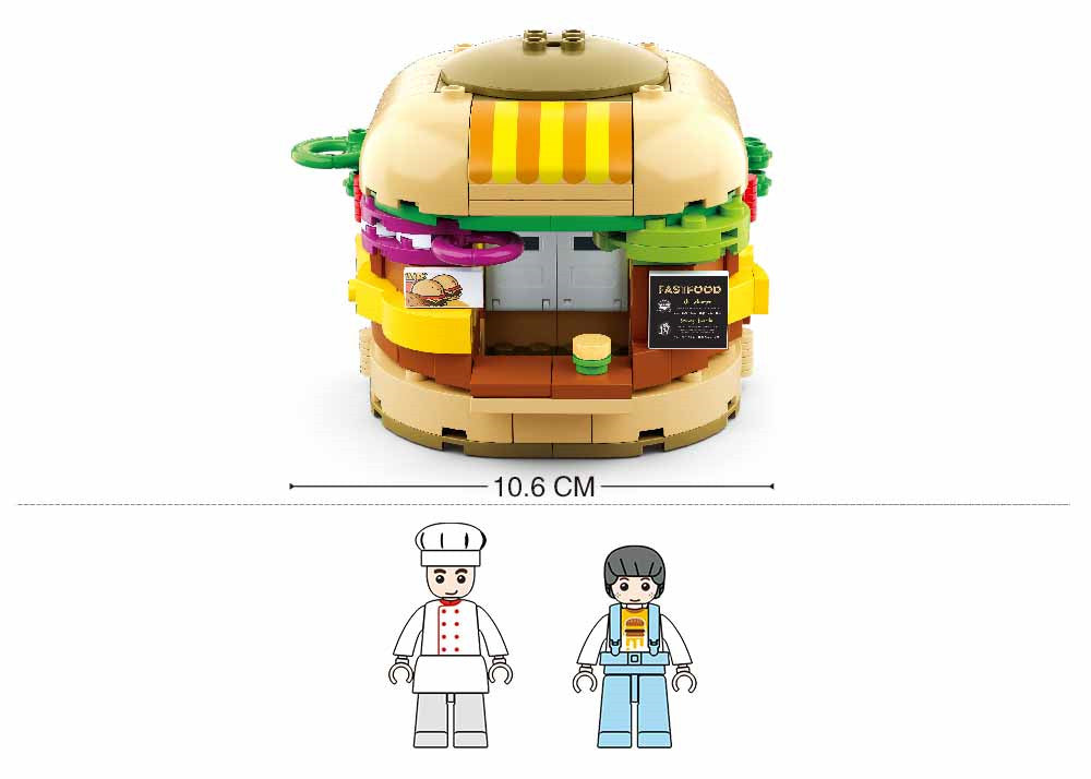 Food Court Hamburger House Building Brick Kit (264 Pcs)