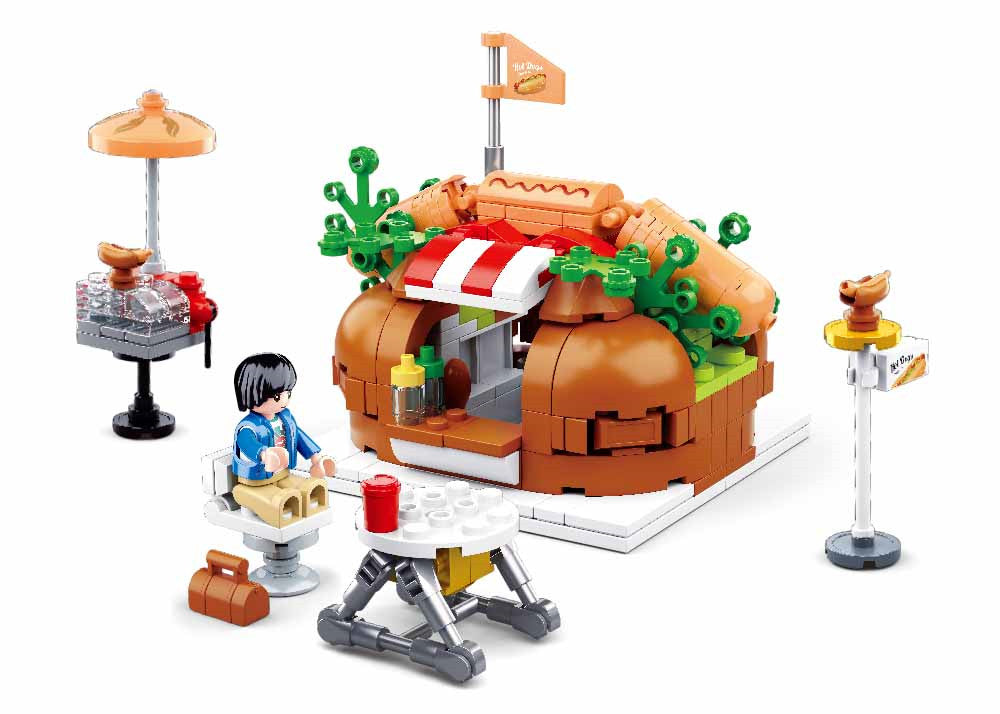 Food Court Hot Dog House Building Brick Kit (340 Pcs)