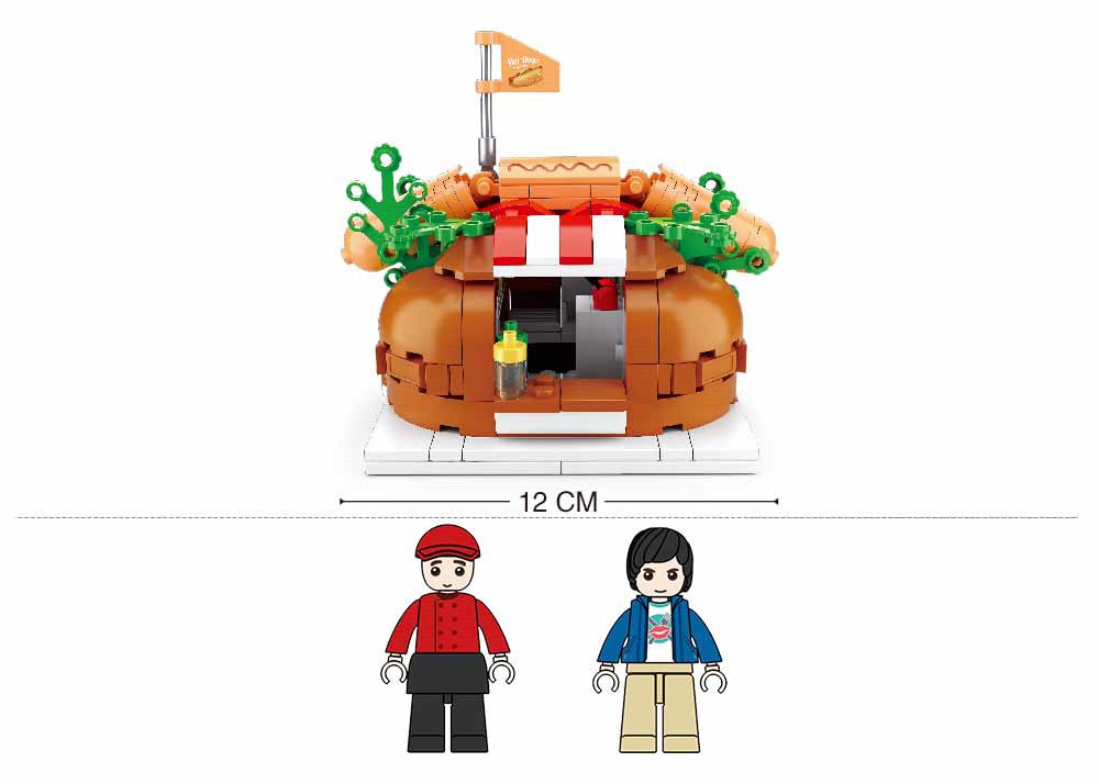 Food Court Hot Dog House Building Brick Kit (340 Pcs)