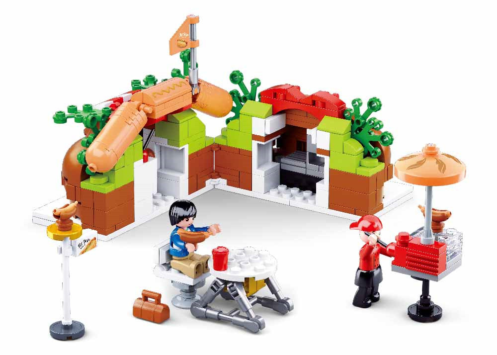 Food Court Hot Dog House Building Brick Kit (340 Pcs)