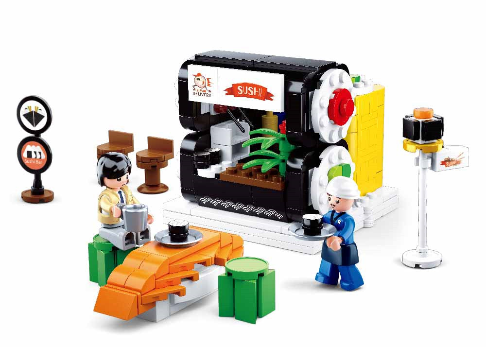 Food Court Sushi House Building Brick Kit (317 Pcs)