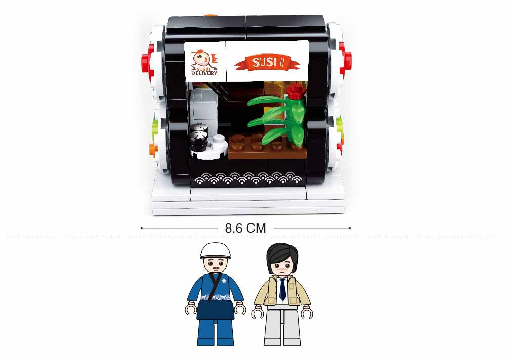 Food Court Sushi House Building Brick Kit (317 Pcs)