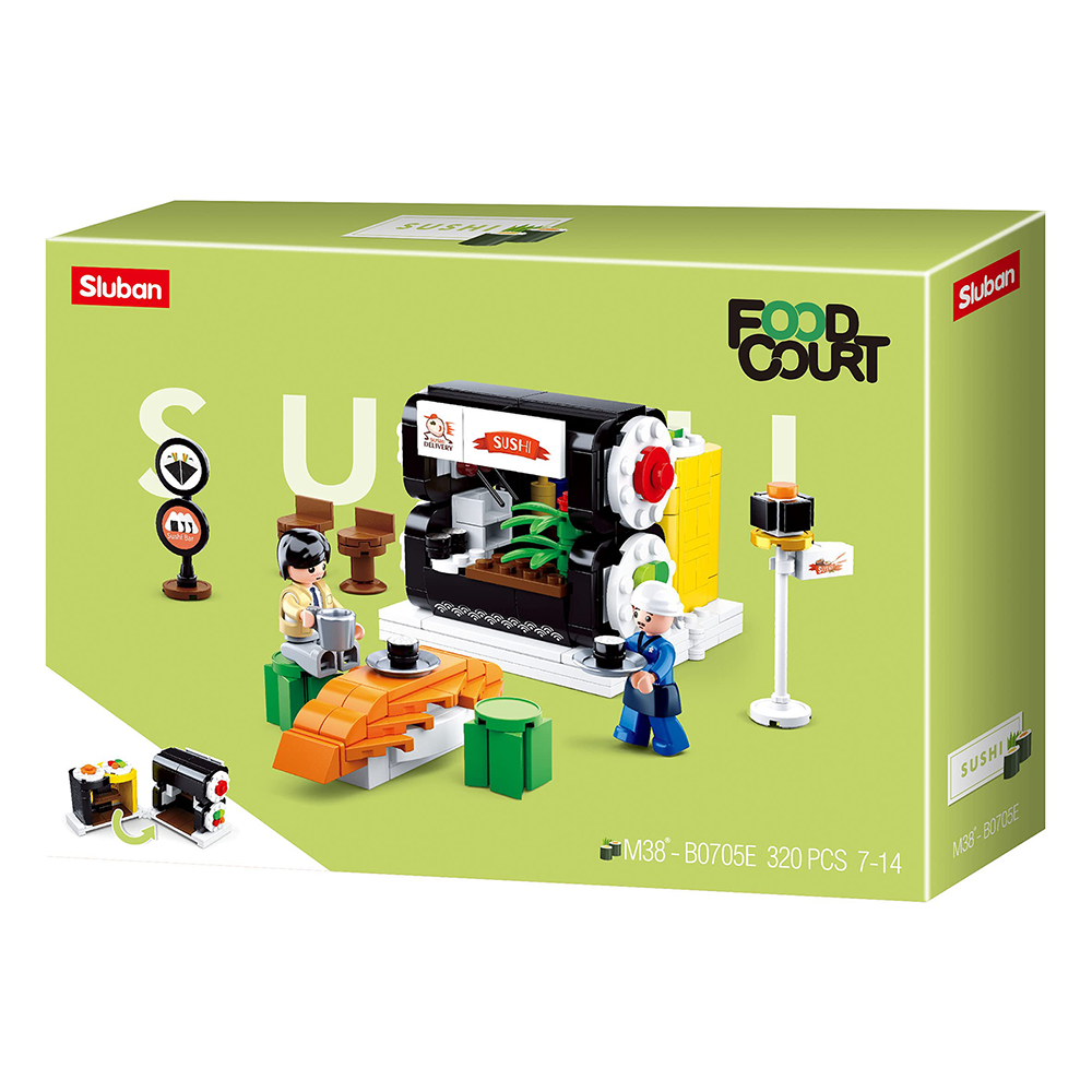 Food Court Sushi House Building Brick Kit (317 Pcs)