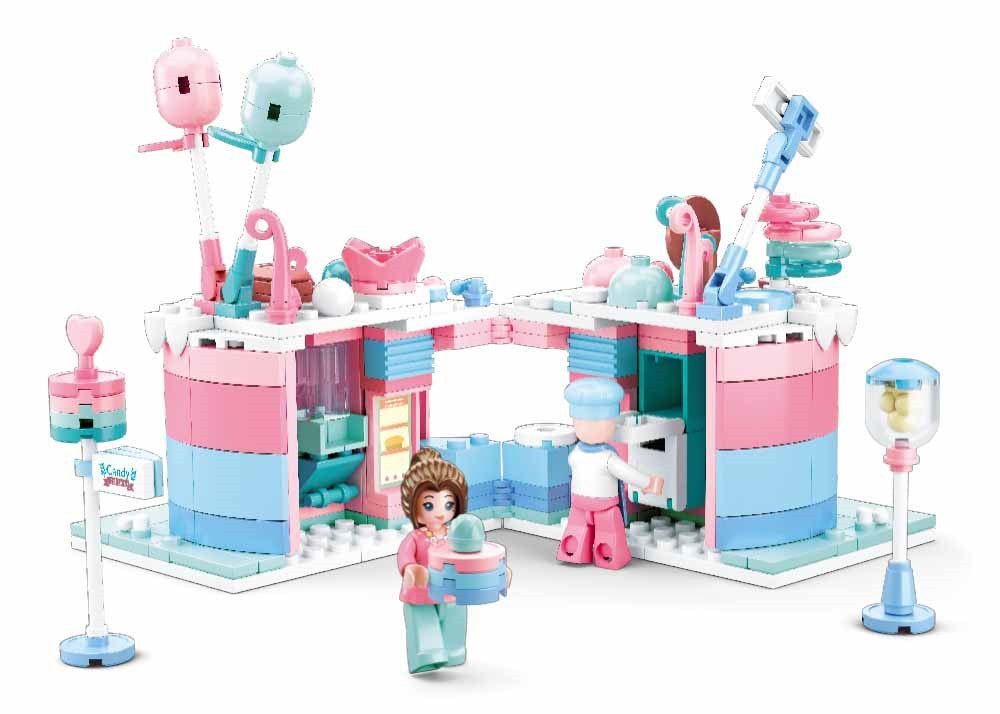 Food Court Candy House Building Brick Kit (324 Pcs)