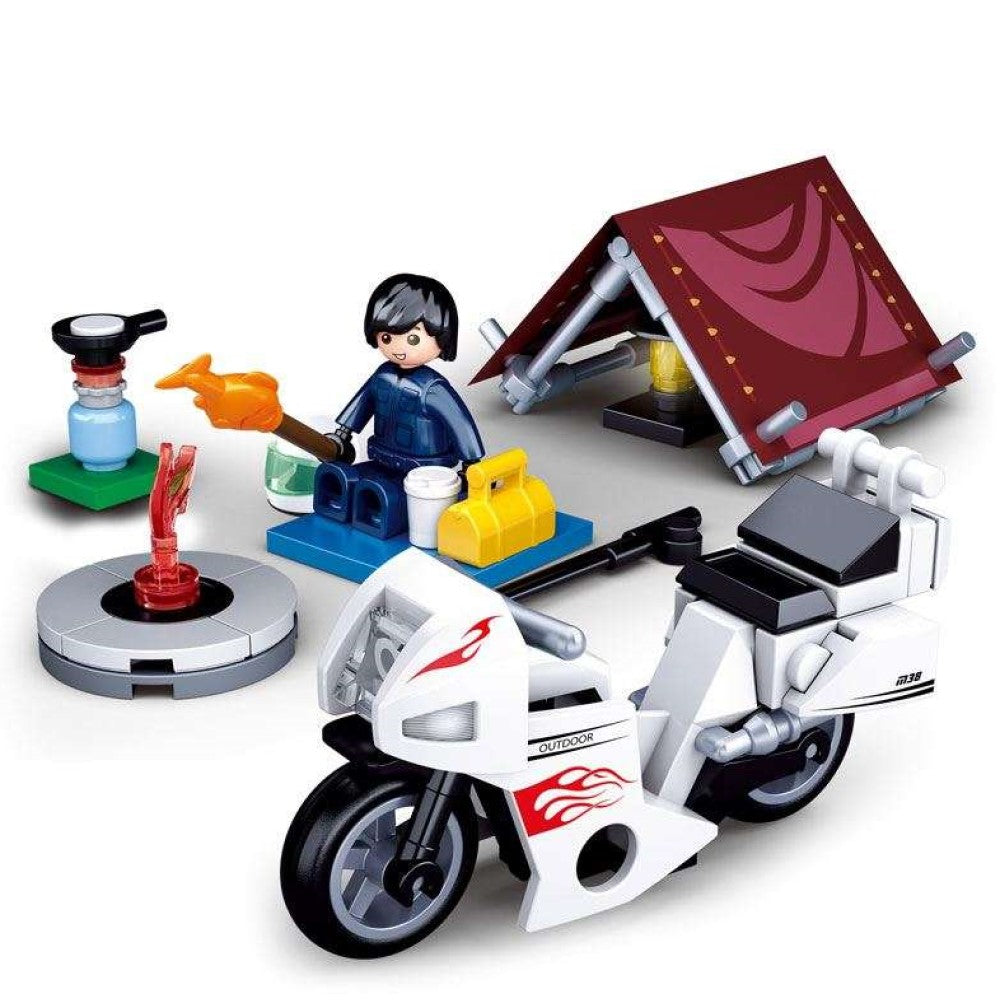 Camping Motorcycle Building Brick Kit (77 pcs)