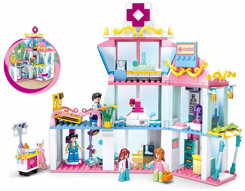 Girl's Dream Hospital Set Building Brick Kit (459 pcs)