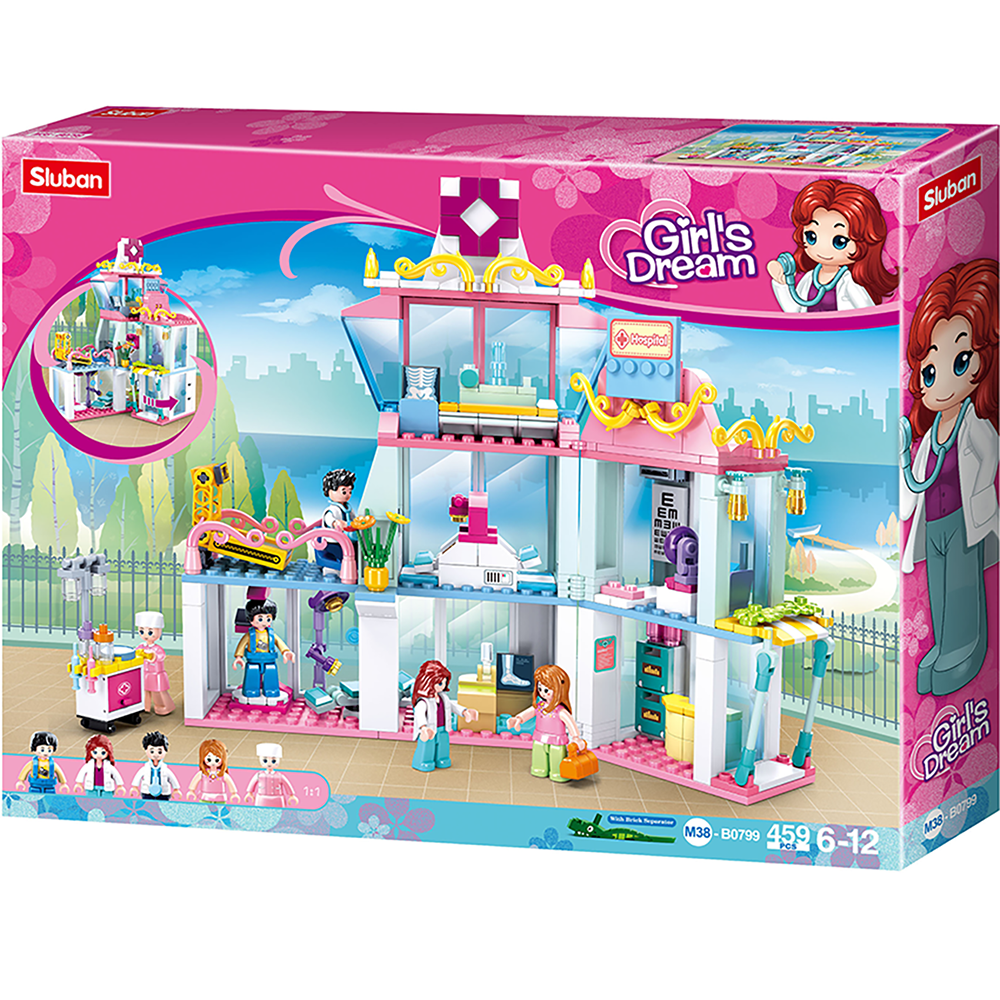 Girl's Dream Hospital Set Building Brick Kit (459 pcs)