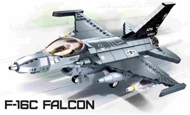 Model Bricks F-16C Falcon Fighter Jet Building Brick Kit (521 pcs)