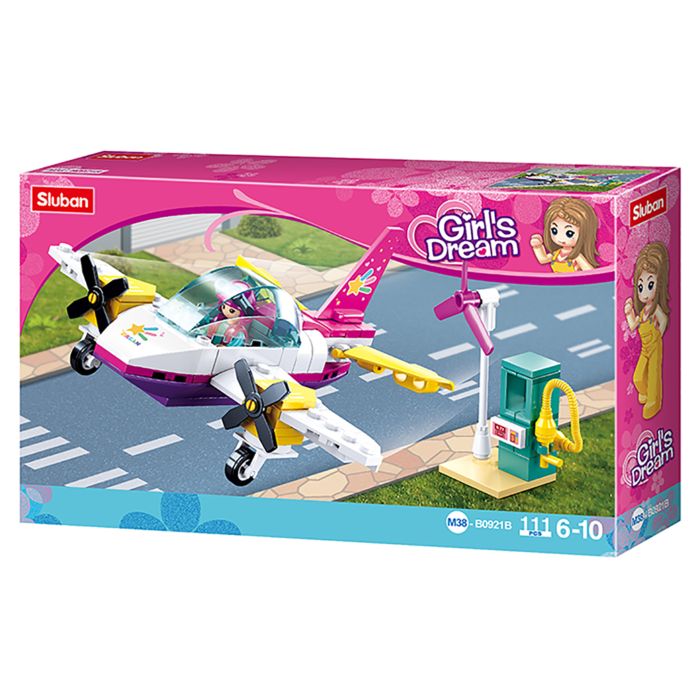 Girl's Dream Plane Building Brick Kit (111 pcs)