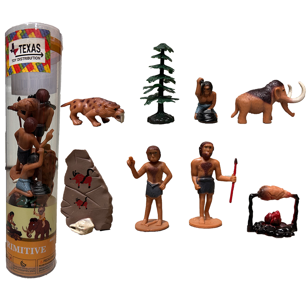 Primitive Man Prehistoric Figurine Tube Set