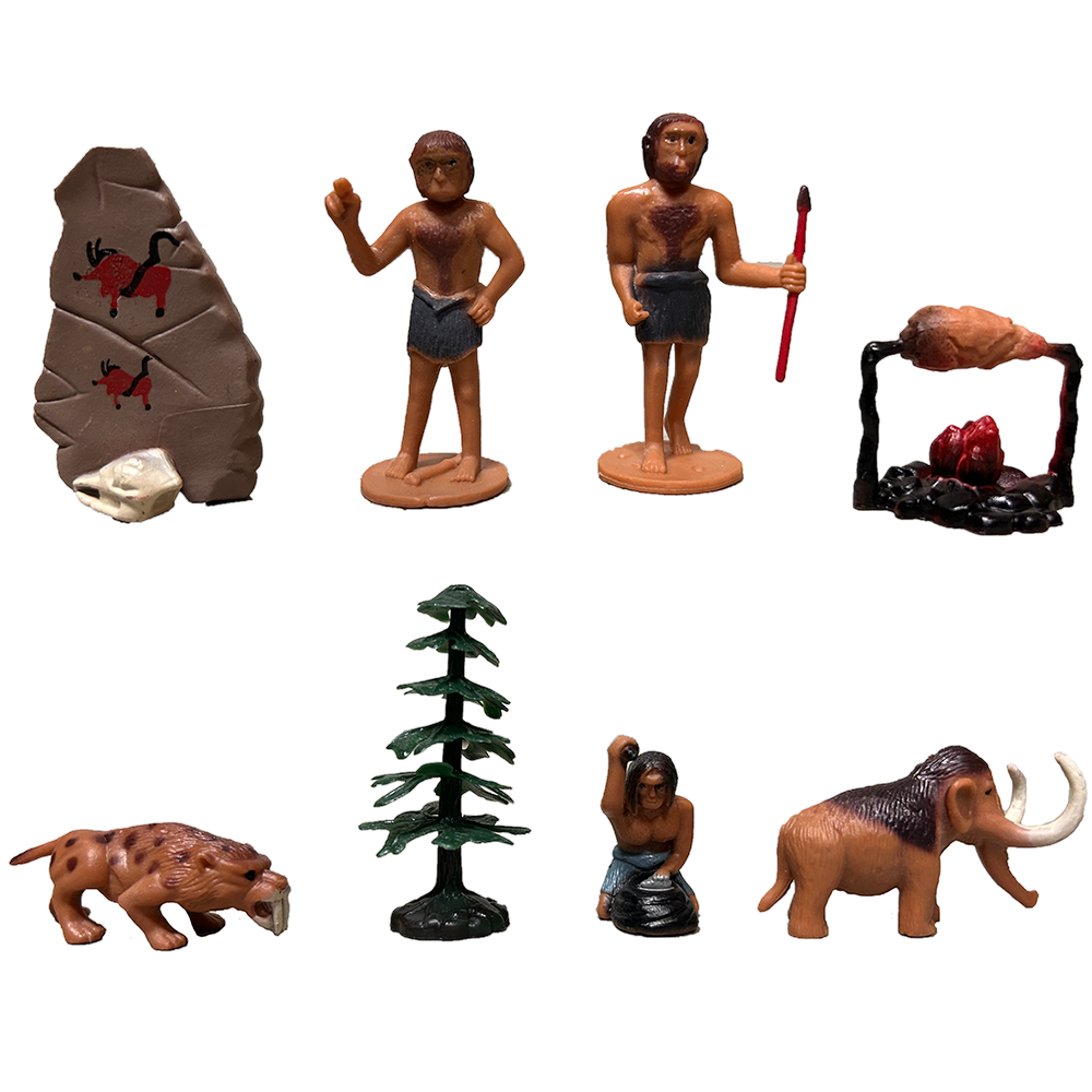 Primitive Man Prehistoric Figurine Tube Set