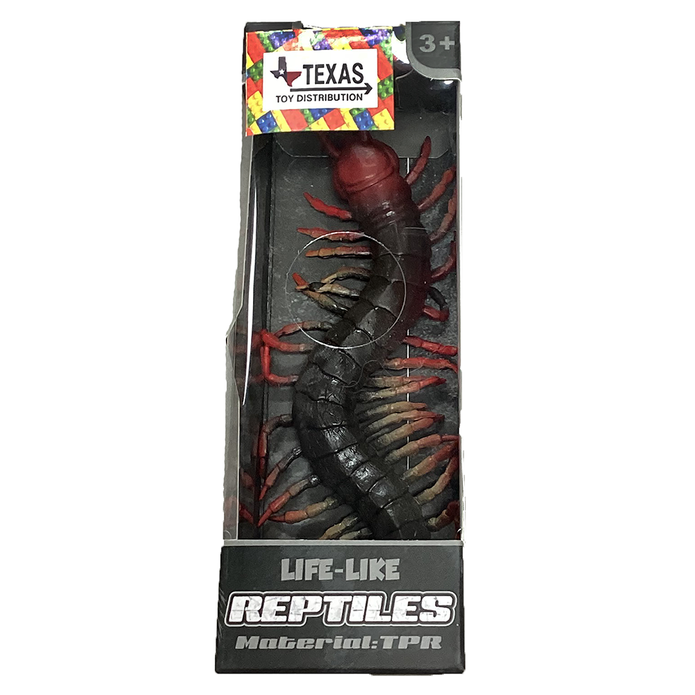 Centipede Insect Soft Rubber Bug Figurine in Window Box