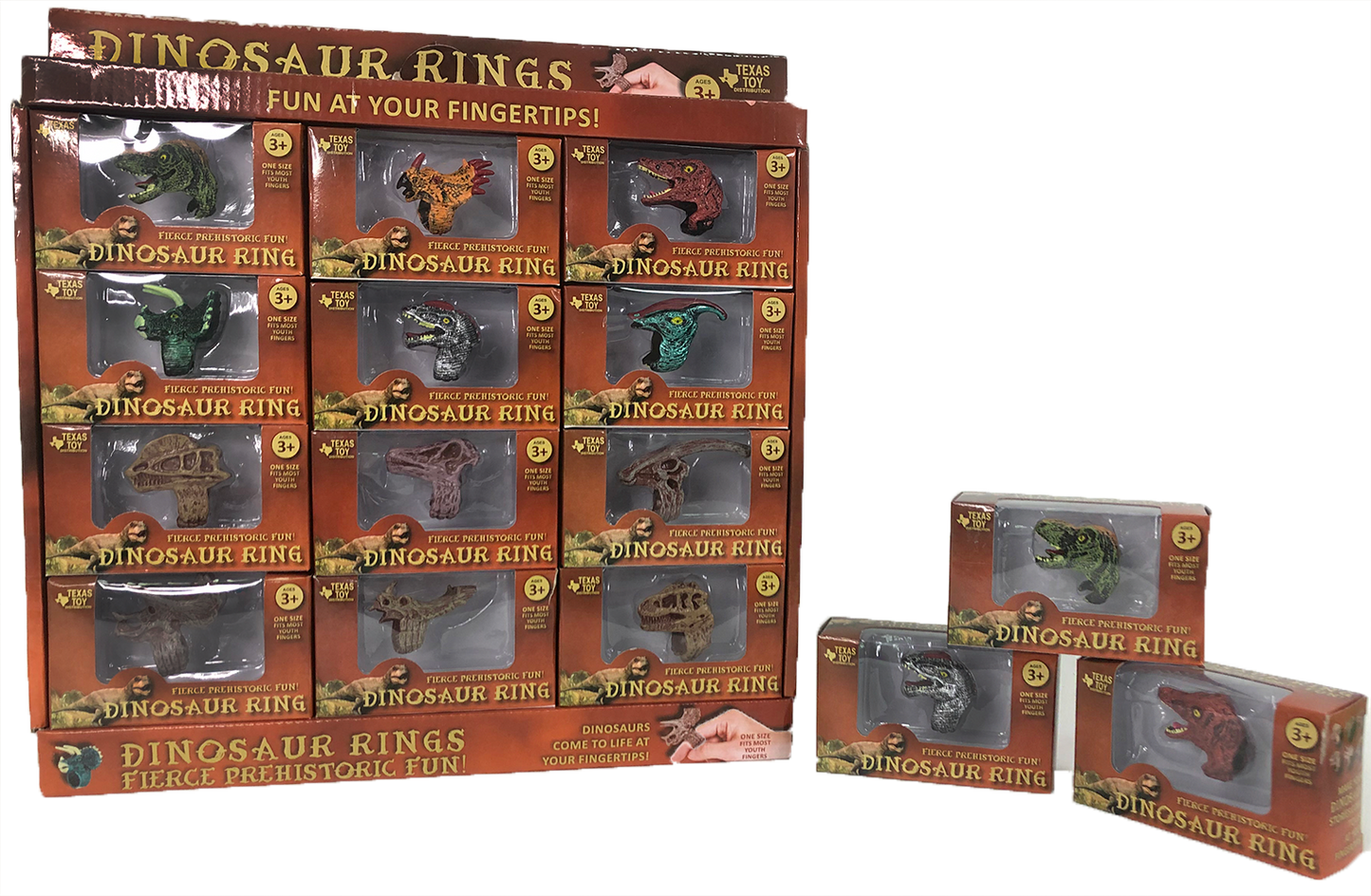 Dinosaur Ring Display Box, x12 Ring Assortment