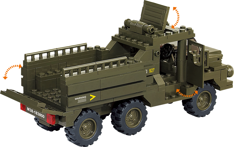 Heavy Military Troop Truck Building Brick Kit (230 Pcs)