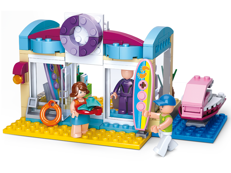 Girl's Dream Surf Shop Building Brick Kit (192 pcs)