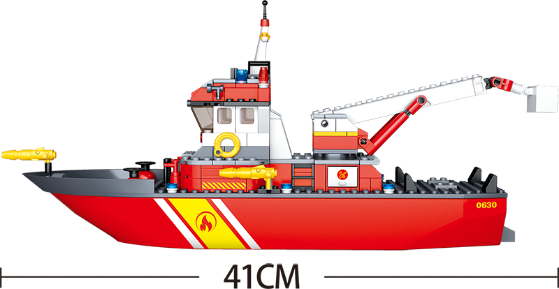 Fire Boat and Oil Tank Building Brick Kit (429 Pcs)