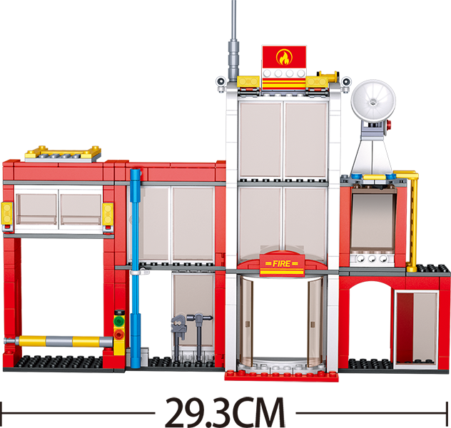 Fire Station Building Brick Kit (612 Pcs)