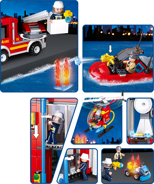 Fire Station Building Brick Kit (612 Pcs)