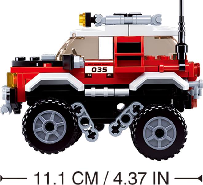 Car Club Offroad Building Brick Kit, Red (145 Pcs)