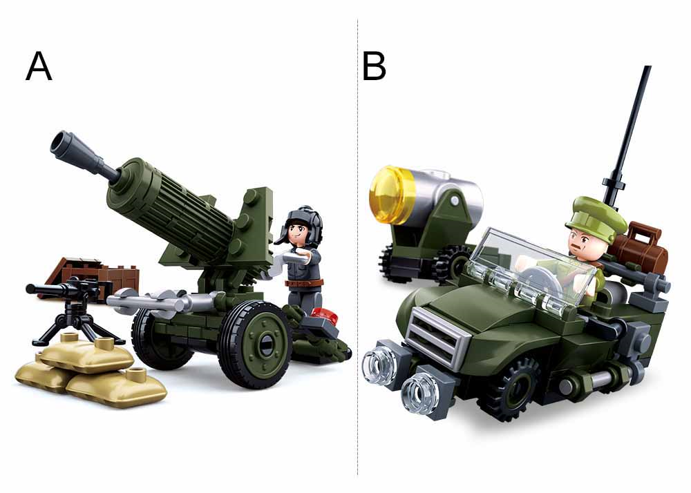 WWII 4-in-1 Half Track Gift Box Building Brick Kit (353 pcs)