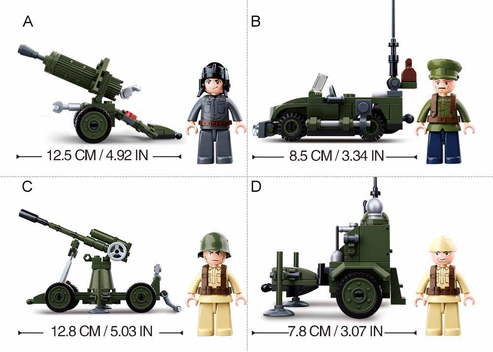 WWII 4-in-1 Half Track Gift Box Building Brick Kit (353 pcs)