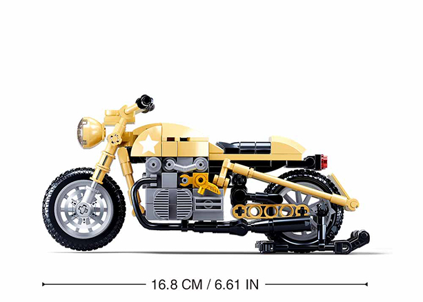 Yellow Motorcycle Building Brick Kit (223 pcs)