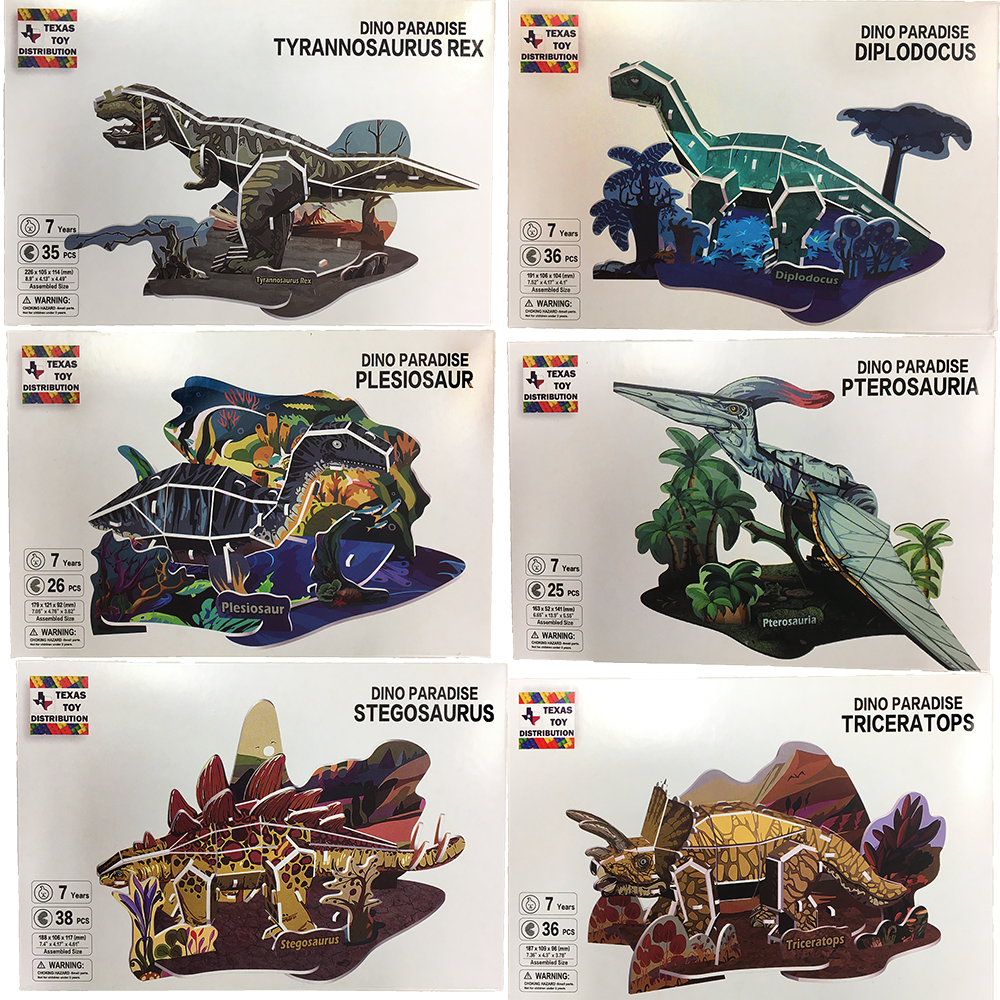 Dinosaur 3D Puzzles EPS Foam Puzzle Sets, Six Types